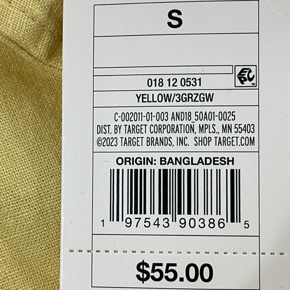 A New Day Women's Button Up Linen Trench Coat Jacket Yellow Linen/Rayon Pockets - Picture 9 of 14